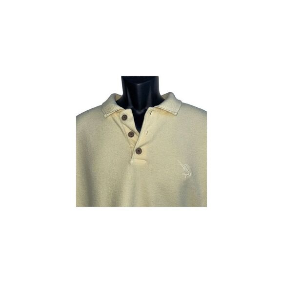 Original Island Sport yellow cotton button neck sweater - Picture 2 of 6